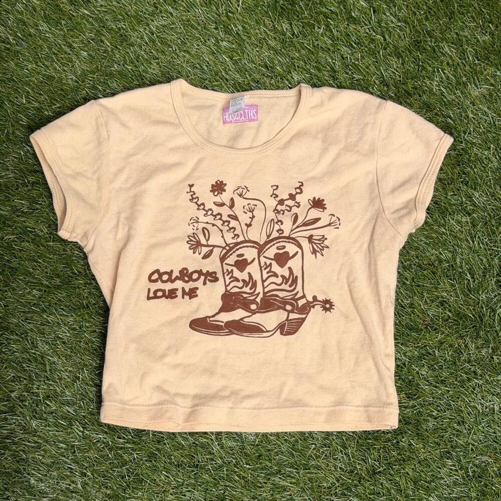 Unbranded Women's Yellow and Tan Crop-top